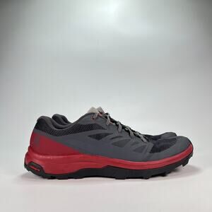 Salomon OUTline GTX Gray Red Low Top Outdoor Hiking Shoes 406790 Men’s Size 12